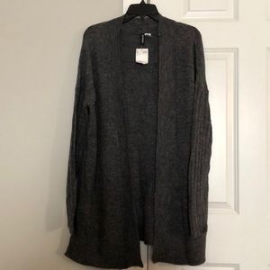 NWT H&M small dark gray long open cardigan